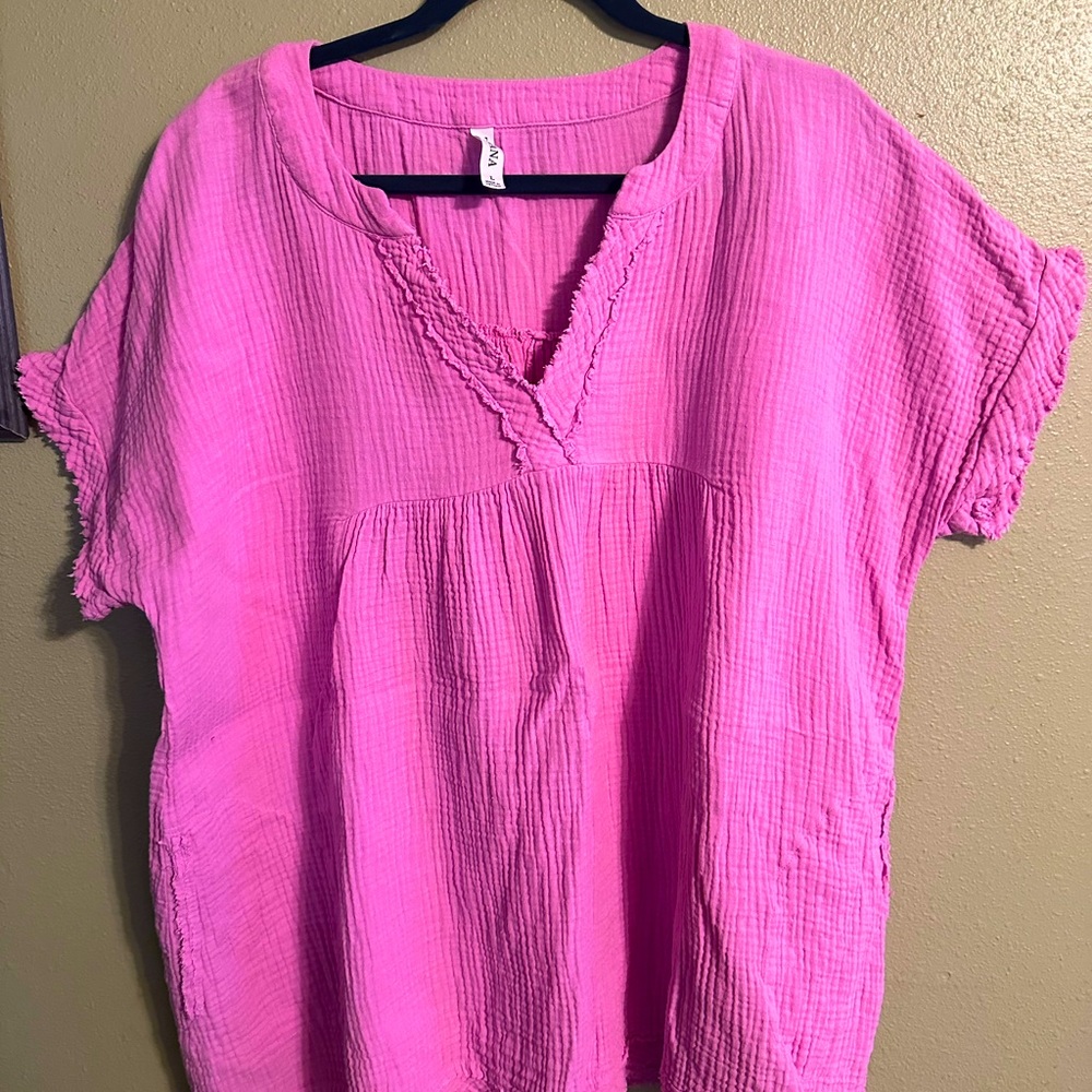 Zenana gauze top- Mauve